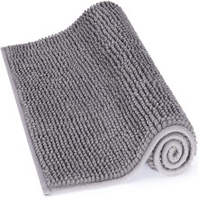 Absorberende badmatten van chenille met strepen, antislip en extra dik, geschikt voor badkamer, toilet en douche. Kleurvaste microvezels,