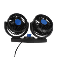 Car Electric Fan Podwójny, Abs+metal, Kolorowy, Cichy, Regulowany