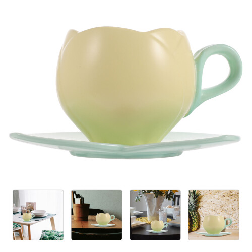 1Set Tazza Gialla in Con E Ufficio 1