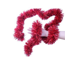 Christmas Tinsel Thick Shiny Tinsel Garland 2 m Red 01 Pack of 10 For Christmas Tree Wreath Table Centerpiece