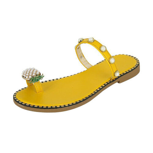 1Paio Casual Flat Gialli Gomma Suola Antiscivolo 1