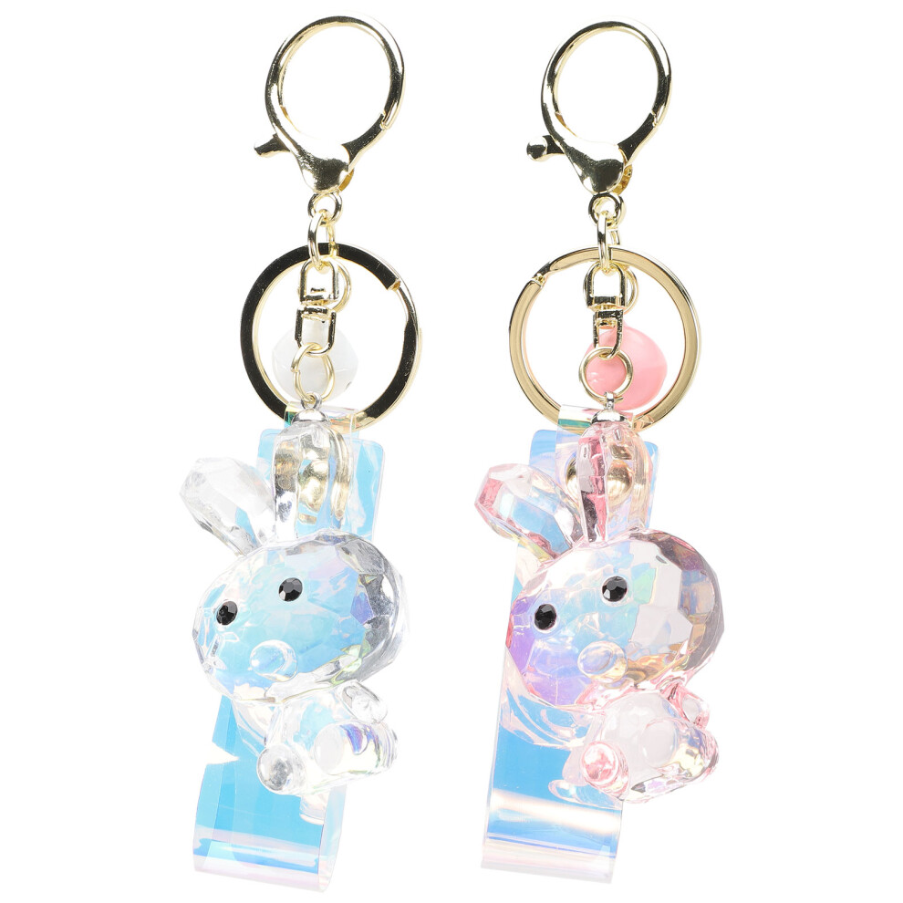 2Pz Ciondolo Coniglio Acrilico A Zaino