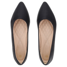 1Paar Lichtgewicht Dames Ballet Flats Spitse Zool Slip-on Zwart