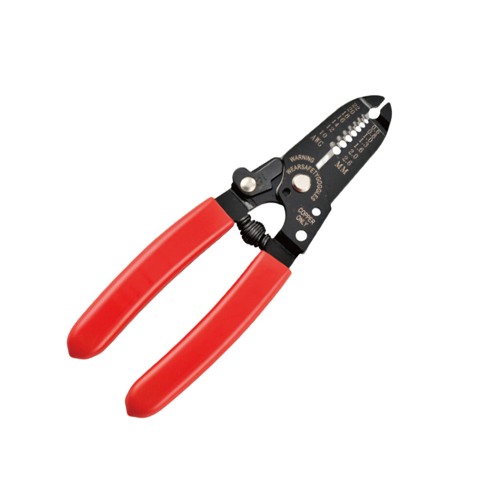 6.5" Carbon Steel Wire Stripper Crimper Pliers Wiring Tool-Red 7696000997216