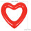 Red Inflatable Heart Swim Ring Durable Plastic Beach Float 7