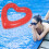 Red Inflatable Heart Swim Ring Durable Plastic Beach Float 6