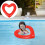 Red Inflatable Heart Swim Ring Durable Plastic Beach Float 4