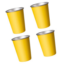 Pack Of 4 Stainless Steel Pint Cups 350/500ml Durable-350ml