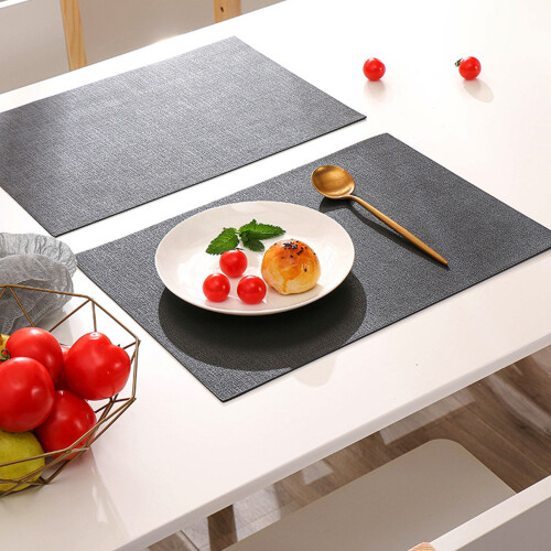 Faux Leather Placemats And Coasters Table Mat For A-Orange 2