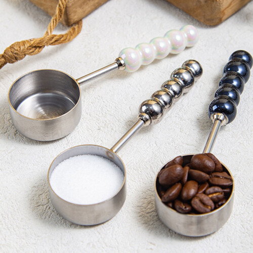 Kitchen Spoon with Colorful Ceramic Pearls Handle-1 2