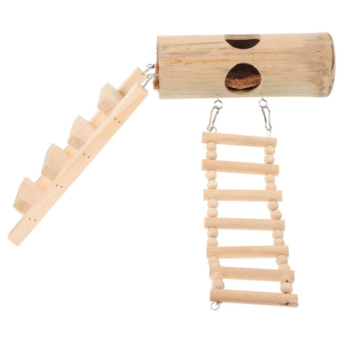 1Conjunto Casa De Hamster Natural Com Para Atividades