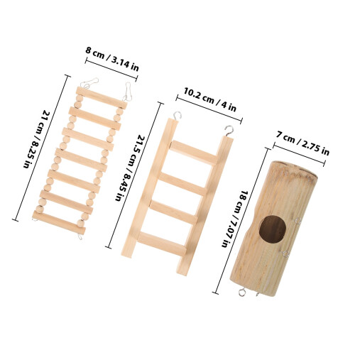 1Conjunto Casa De Hamster Natural Com Para Atividades 1