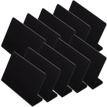 10Ud Carteles Acrílico Negro Reutilizables Pizarra Para Eventos