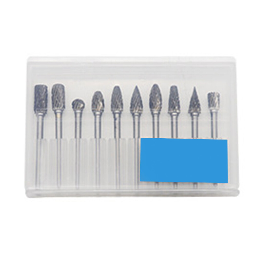 10Pcs Alloy Steel Rotary Files Burr 1/8"-Tungsten Steel Silve 7696000996707