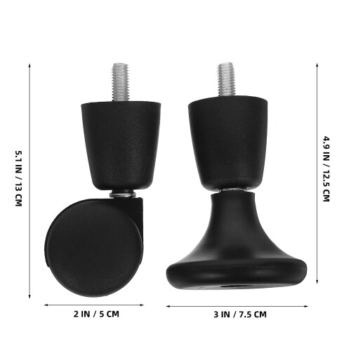 1Conjunto Para Cadeira Office ABS Pretas Estáveis E Duráveis 1