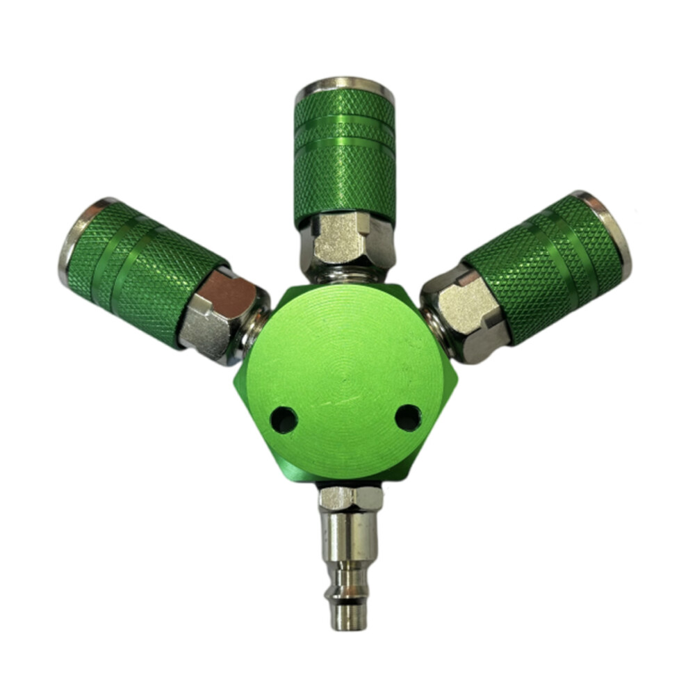 Three Way Manifold Quick Coupler Coupling For Air-Green 7696000999098