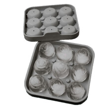 Ice Trays Rose Flower Shape Ice Maker Ice Silicone Mold-Black