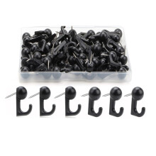 30/50 Pcs Push Pin Hooks Wall Thumb Tacks Hook-Black 30
