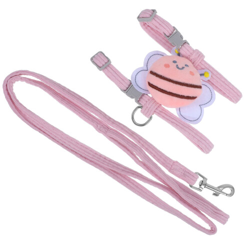 1Conjunto Peitoral Ajustável Para Cães E Rosa Nylon