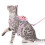 1Conjunto Peitoral Ajustável Para Cães E Rosa Nylon 9