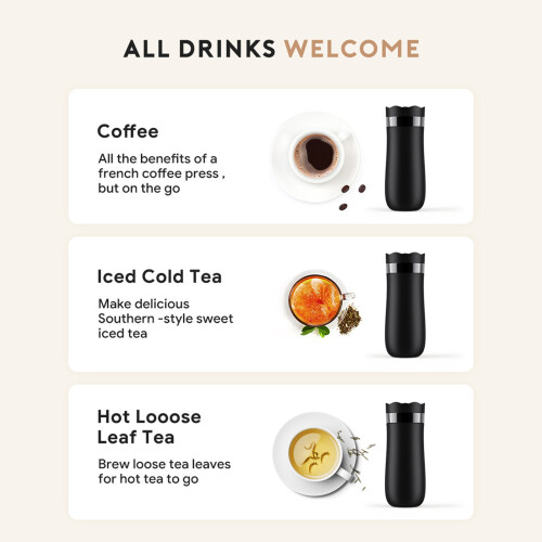 Convenient French Press Coffees Maker Vacuum Insulated-Red 1