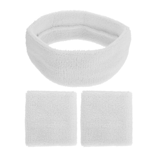 1Conjunto Faixa Branca Absorvente De Suor Algodão E Látex