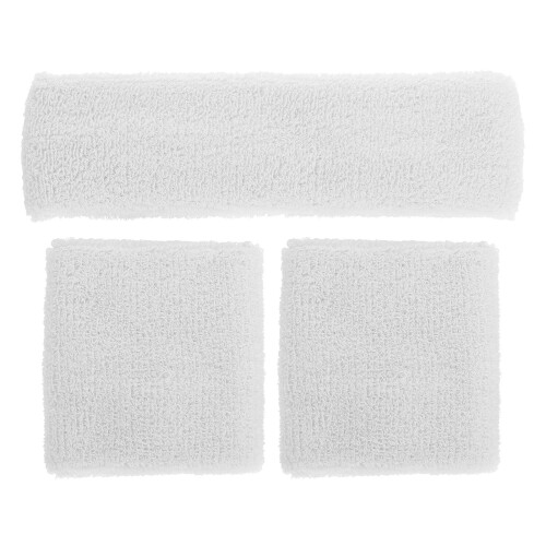 1Conjunto Faixa Branca Absorvente De Suor Algodão E Látex 1