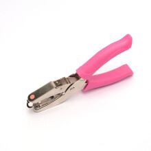 21448001 Hand Punching Pliers Circle, 6 mm, Punch, Hand Punch, 1 Piece, up to 160 g/m, for Paper and Scrapbooking, White/Pink