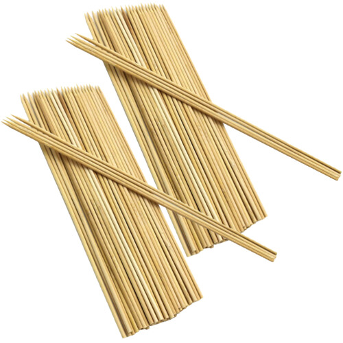 200Pz Spiedini Durevoli in Bamboo Chiaro Per E Grigliate