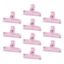 Set Of 10 Paper Clamp Clear Acrylic Paper Clip File Paper-Pink