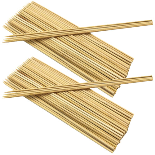 200Pz Spiedini Durevoli in Bamboo Chiaro Per E Grigliate 1