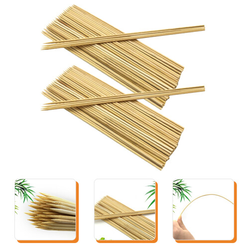 200Pz Spiedini Durevoli in Bamboo Chiaro Per E Grigliate 2