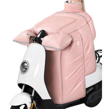 Motorcycle Leg Apron Cover Knee Chest Protection Waterproof Quilt Lining Plush Warm With Gloves For Women Scooter Pink
