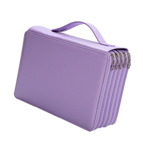 Large Capacity Pencil Holders, 252 Compartments Zippered-Purple