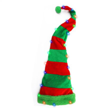 Lighted Santa Hat Light Up Christmas Hat Striped Knit Beanie Photo Props One Size Fits Most Stocking Stuffers Kids And Adults