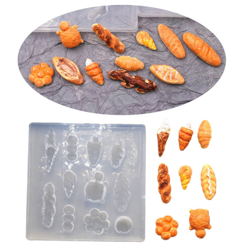 3D Mini Bread Silicone Molds for Fondant Cake Decor, Bread-B 2