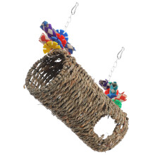 1Set Multifunctionele Vogel Schommel En Klimstand Gras Geweven