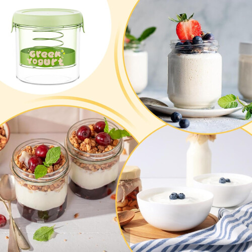 Yoghurt Strainer Container  Ultra Fine Mesh Separator for Fridge Storage Kitchen Green 2