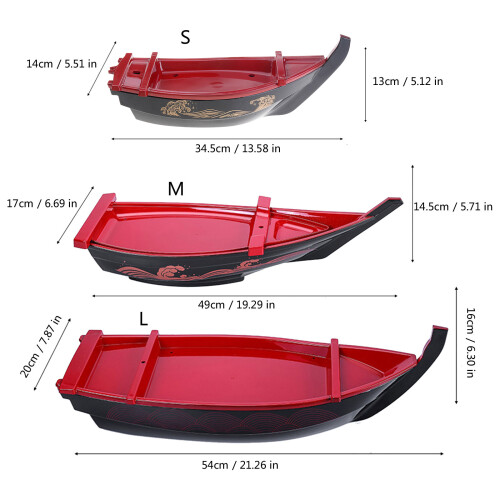 Practical Sushi Tray Sushi Serving Dish Plastic-Red large 2