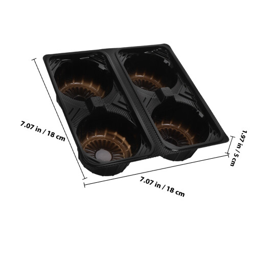 50Stk Schwarz Becherhalter Tablett Für Milchtee 1