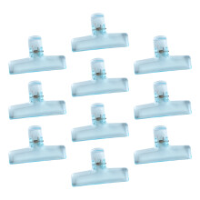 10Pcs Clear Acrylic Paper Clip Paper Clamp for Food Bag-Blue