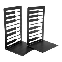 Pack of 2 Heavy Duty Metal Bookends for Shelves-Piano Keys