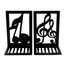 2Pcs Book Ends for Shelves Hollowed Musical Note-Note B222