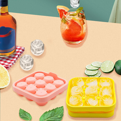 Ice Trays Rose Flower Shape Ice Maker Ice-Avocado Green 2