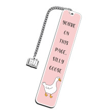 Lovely Bookmarks with Pendant Silly Gooses Page Marker-Pink