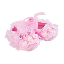 1Paar Newborn Baby Schuhe Rosa Spitze Langlebig Für Babys