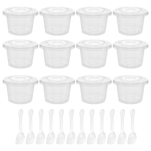 20Sets Kunststoff-Dessertbecher Mit Deckel Für Mousse Und 1