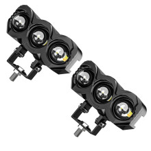 1Paar Motorfiets Mistlampen Zwarte St+aluminium Behuizing, Offroad