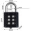 6Digit Combination Padlock Zinc Alloy Black AntiTheft Security For Suitcases With  Password Code 2
