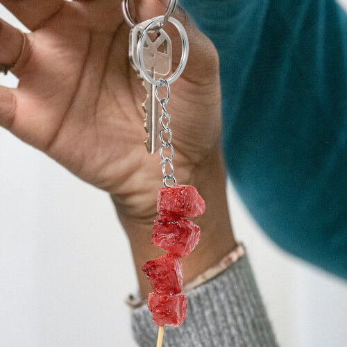 5Pz Portachiavi Spiedino Finto , Accessorio E Auto 1